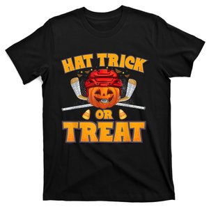 Pumpkin Ice Hockey Player Halloween Costume T-Shirt