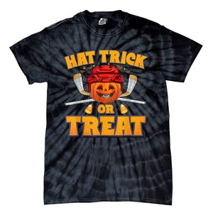 Pumpkin Ice Hockey Player Halloween Costume Tie-Dye T-Shirt