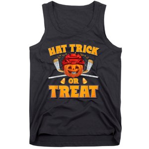 Pumpkin Ice Hockey Player Halloween Costume Tank Top