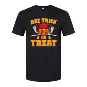 Pumpkin Ice Hockey Player Halloween Costume Softstyle CVC T-Shirt