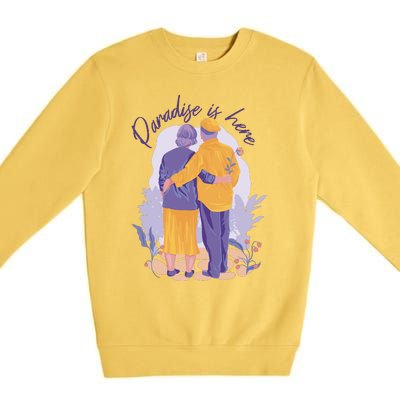 Paradise Is Here Alder Couple Premium Crewneck Sweatshirt