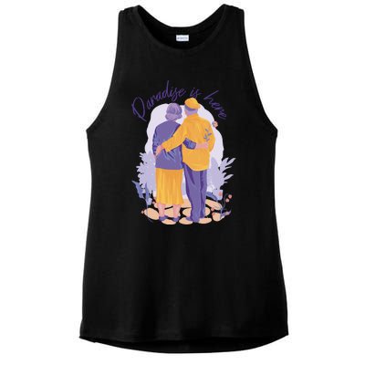 Paradise Is Here Alder Couple Ladies PosiCharge Tri-Blend Wicking Tank