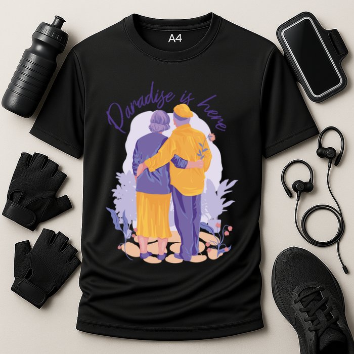 Paradise Is Here Alder Couple Cooling Performance Crew T-Shirt