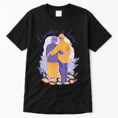 Paradise Is Here Alder Couple Tall T-Shirt