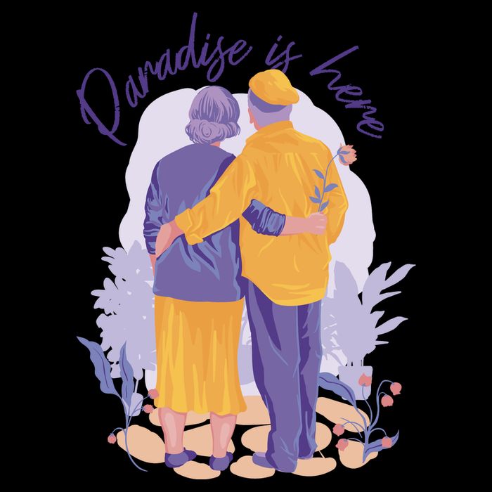 Paradise Is Here Alder Couple Tall T-Shirt