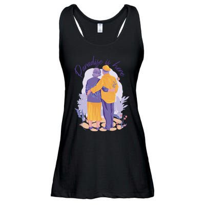 Paradise Is Here Alder Couple Ladies Essential Flowy Tank