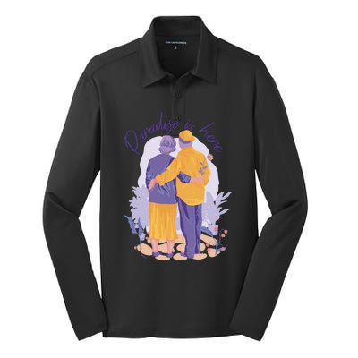 Paradise Is Here Alder Couple Silk Touch Performance Long Sleeve Polo