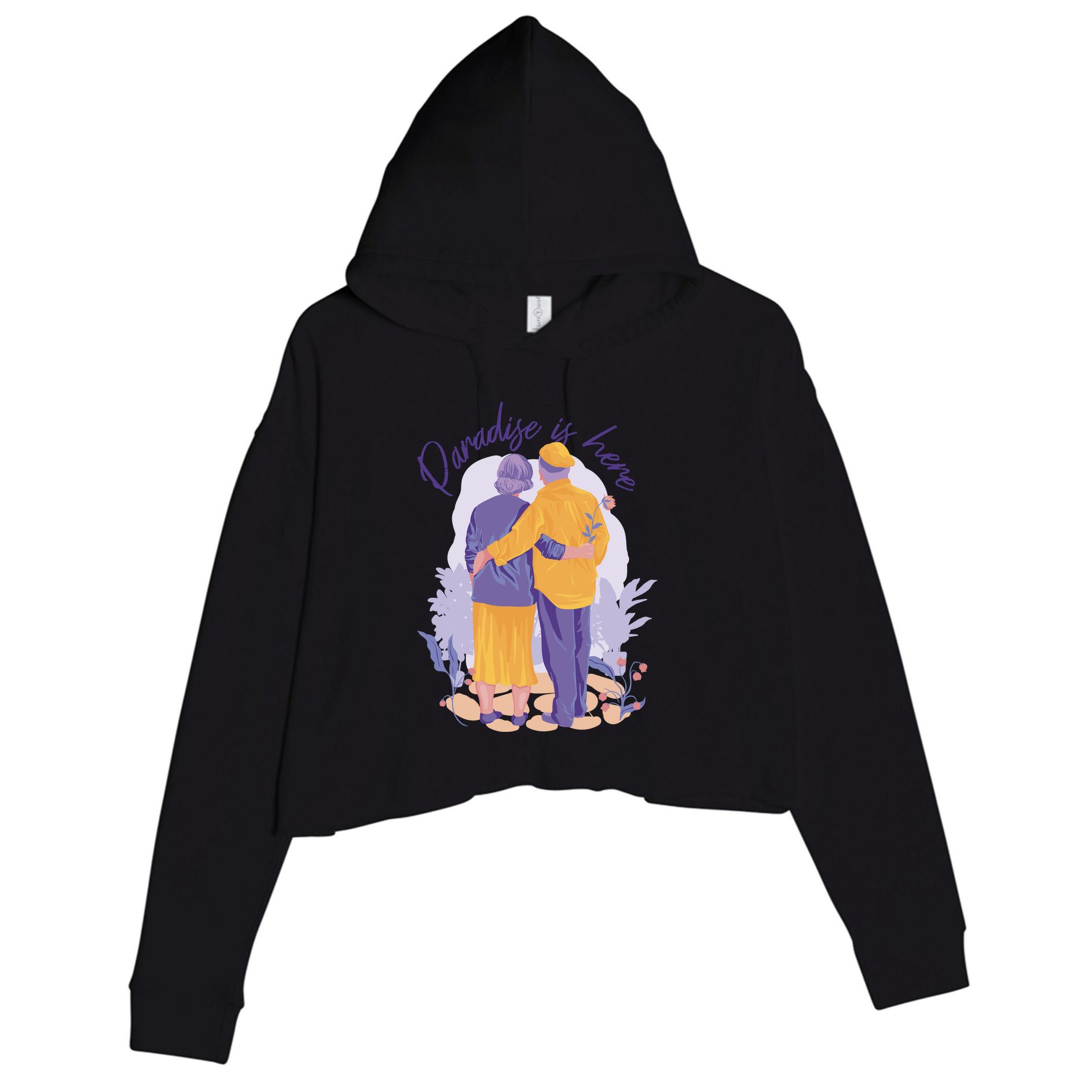 Paradise Is Here Alder Couple Crop Fleece Hoodie