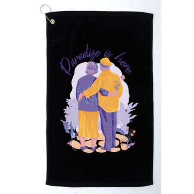 Paradise Is Here Alder Couple Golf Towel