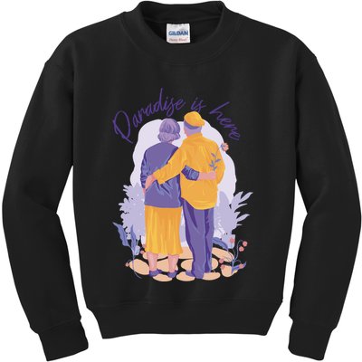 Paradise Is Here Alder Couple Kids Sweatshirt