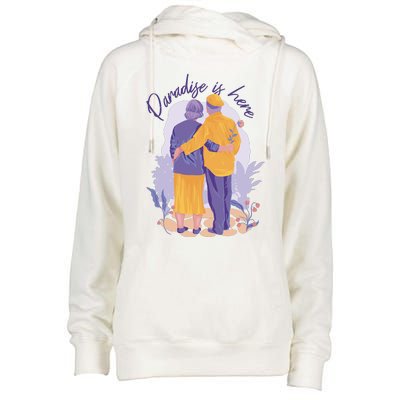 Paradise Is Here Alder Couple Womens Funnel Neck Pullover Hood