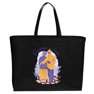 Paradise Is Here Alder Couple Cotton Canvas Jumbo Tote