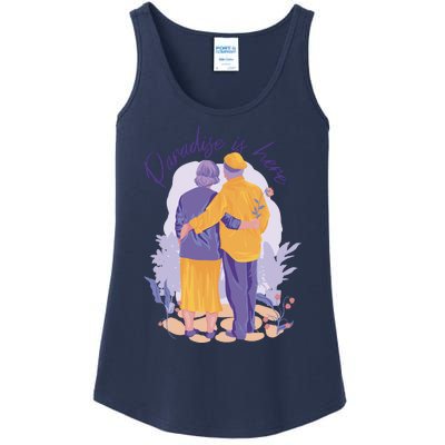 Paradise Is Here Alder Couple Ladies Essential Tank