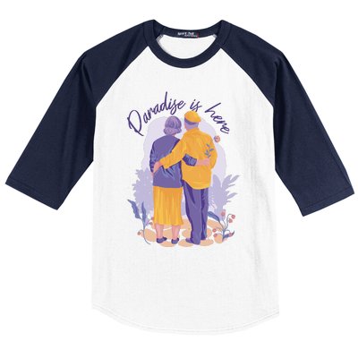 Paradise Is Here Alder Couple Baseball Sleeve Shirt