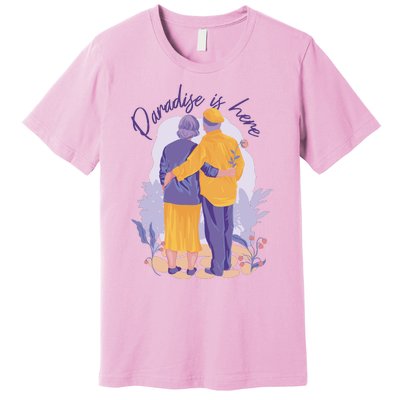 Paradise Is Here Alder Couple Premium T-Shirt