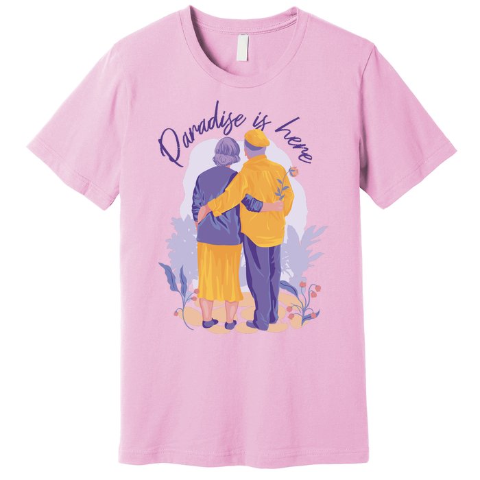 Paradise Is Here Alder Couple Premium T-Shirt