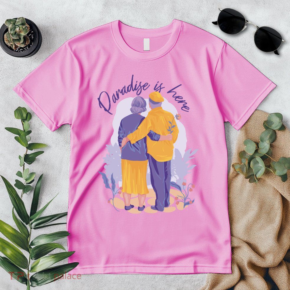 Paradise Is Here Alder Couple Premium T-Shirt