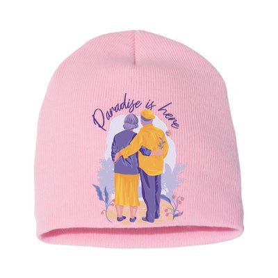 Paradise Is Here Alder Couple Short Acrylic Beanie