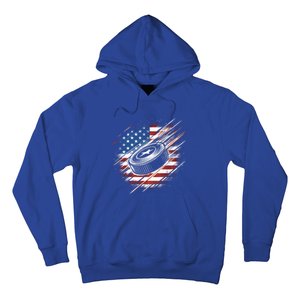 Patriotic Ice Hockey 4th Of July Usa American Flag Cool Gift Hoodie