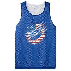 Patriotic Ice Hockey 4th Of July Usa American Flag Cool Gift Mesh Reversible Basketball Jersey Tank