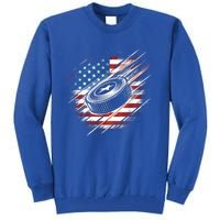 Patriotic Ice Hockey 4th Of July Usa American Flag Cool Gift Tall Sweatshirt