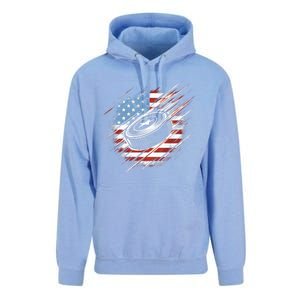 Patriotic Ice Hockey 4th Of July Usa American Flag Cool Gift Unisex Surf Hoodie