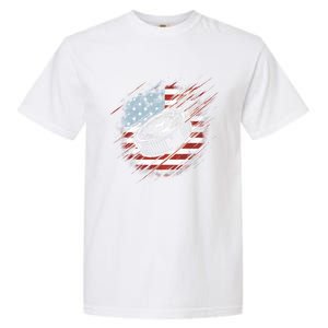 Patriotic Ice Hockey 4th Of July Usa American Flag Cool Gift Garment-Dyed Heavyweight T-Shirt