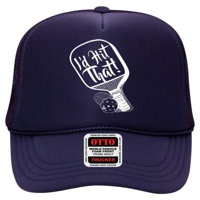 Pickleball I'd Hit That 1 Sided High Crown Mesh Back Trucker Hat