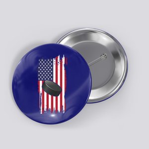 Patriotic Ice Hockey Snow Sports For Goalkeepers Gift Button