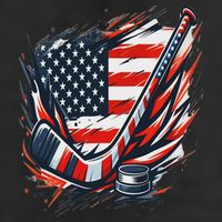 Patriotic Ice Hockey 4th Of July Usa Independence Day 7 Panel Mesh Trucker Snapback Hat