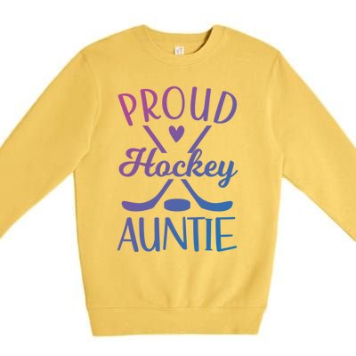 Proud Ice Hockey Aunt Of A Hockey Player Auntie Gift Premium Crewneck Sweatshirt