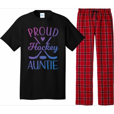 Proud Ice Hockey Aunt Of A Hockey Player Auntie Gift Pajama Set