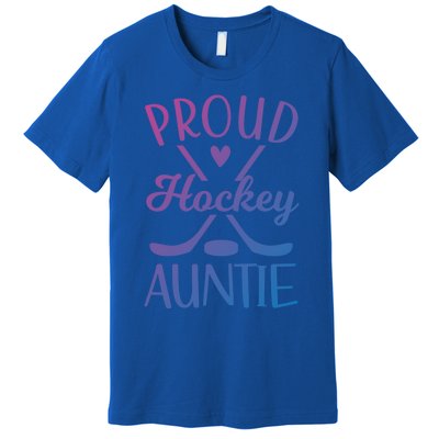 Proud Ice Hockey Aunt Of A Hockey Player Auntie Gift Premium T-Shirt