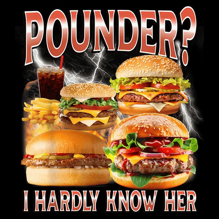 Pounder I Hardly Know Her Funny Unhinged Hamburger Meme Sustainable Knit Beanie