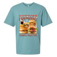 Pounder I Hardly Know Her Funny Unhinged Hamburger Meme Sueded Cloud Jersey T-Shirt