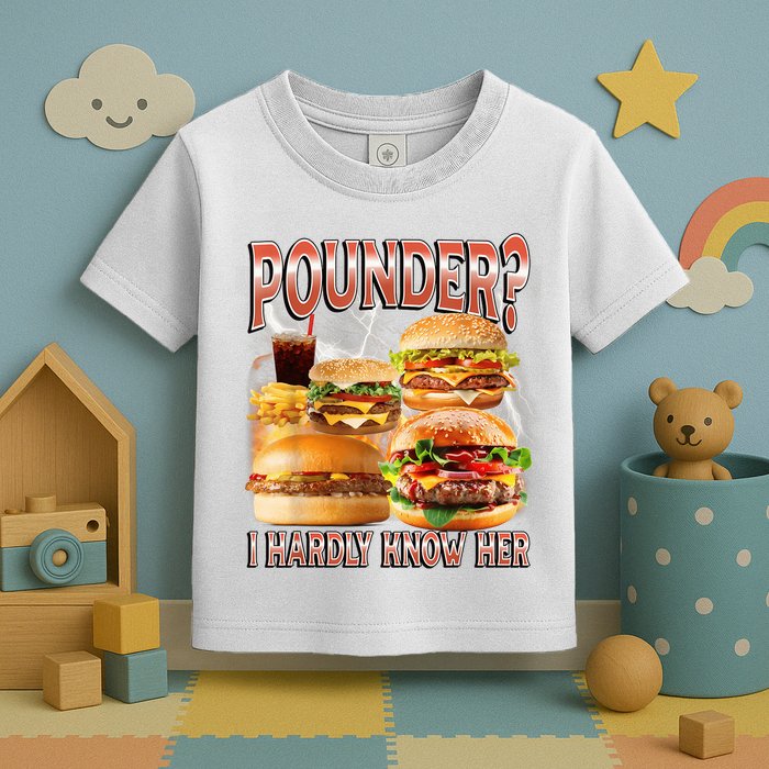 Pounder I Hardly Know Her Funny Unhinged Hamburger Meme Toddler T-Shirt