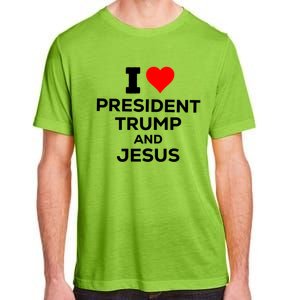 Patriotic I Heart Love President Trump And Jesus Usa Maga Gift Adult ChromaSoft Performance T-Shirt