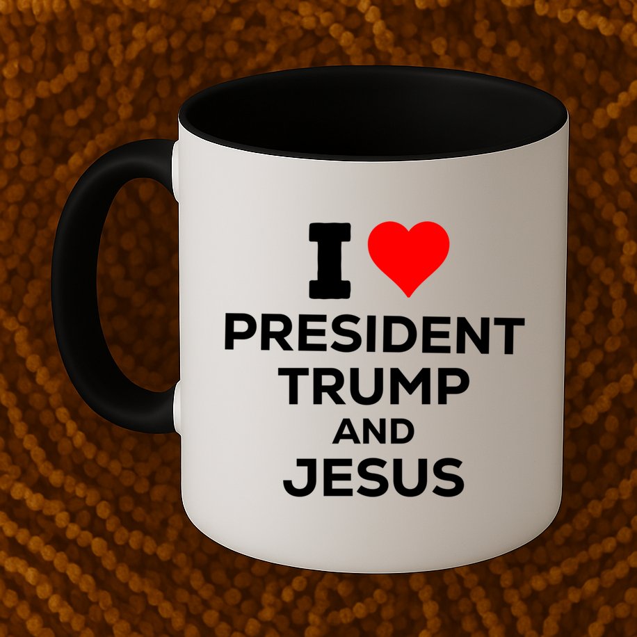 Patriotic I Heart Love President Trump And Jesus Usa Maga Gift Mug