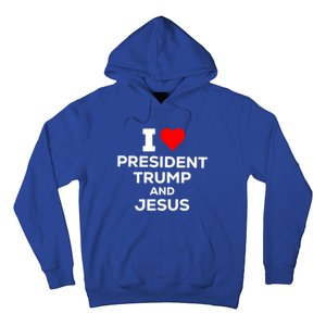 Patriotic I Heart Love President Trump And Jesus Usa Maga Gift Hoodie