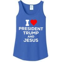 Patriotic I Heart Love President Trump And Jesus Usa Maga Gift Ladies Essential Tank