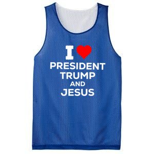 Patriotic I Heart Love President Trump And Jesus Usa Maga Gift Mesh Reversible Basketball Jersey Tank