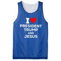 Patriotic I Heart Love President Trump And Jesus Usa Maga Gift Mesh Reversible Basketball Jersey Tank