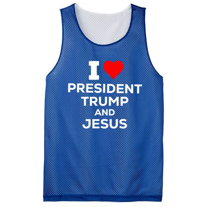 Patriotic I Heart Love President Trump And Jesus Usa Maga Gift Mesh Reversible Basketball Jersey Tank