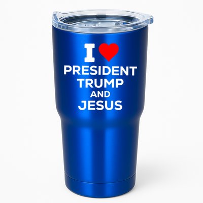 Patriotic I Heart Love President Trump And Jesus Usa Maga Gift Tumbler