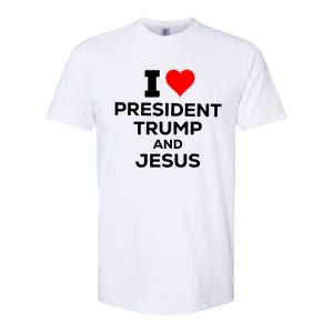 Patriotic I Heart Love President Trump And Jesus Usa Maga Gift Softstyle® CVC T-Shirt