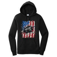 Patriotic Ice Hockey 4th Of July Men USA American Flag Boy Women's Pullover Hoodie