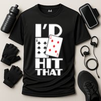 Poker ID Hit That Gambling Texas Hold Em Card Game Cooling Performance Crew T-Shirt