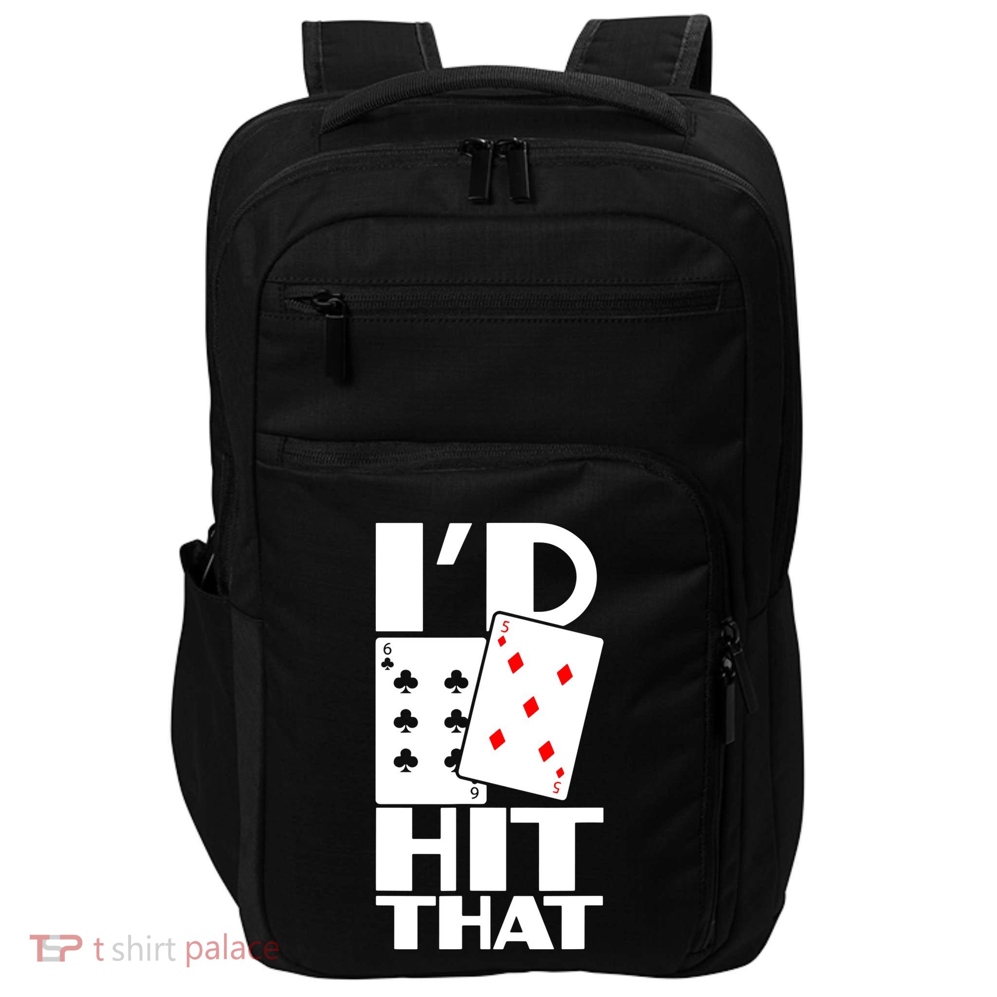 Poker ID Hit That Gambling Texas Hold Em Card Game Impact Tech Backpack