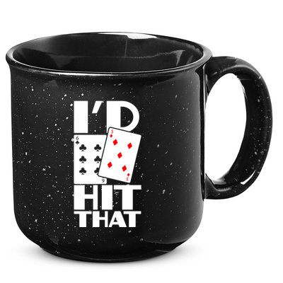 Poker ID Hit That Gambling Texas Hold Em Card Game 15oz Campfire Ceramic Mug