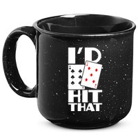 Poker ID Hit That Gambling Texas Hold Em Card Game 15oz Campfire Ceramic Mug